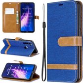 Voor Xiaomi Redmi Note 8 Kleuraanpassing Denim Texture Horizontaal Flip Leather Case met houder & kaartsleuven & portemonnee & lanyard (koningsblauw)