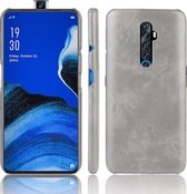 Voor Oppo Reno2 Z / 2F schokbestendige Litchi Texture PC + PU-behuizing (grijs)