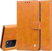 Voor Galaxy A91 / S10 Lite Business Style Oil Wax Texture Horizontal Flip Leather Case, met houder & kaartsleuven & portemonnee (bruin)