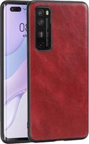 Voor Huawei Nova 7 Crazy Horse Getextureerd Kalfsleer PU + PC + TPU Case (Rood)