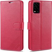 Voor xiaomi 10 lite AZNS schapenvacht textuur horizontale flip lederen case met houder & kaartsleuven & portemonnee (rood)