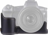1/4 inch schroefdraad PU lederen camera halve behuizing basis voor Canon EOS R (zwart)