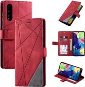 Voor Samsung Galaxy A70s Skin Feel Splicing Horizontale Flip lederen tas met houder & kaartsleuven & portemonnee & fotolijst (rood)