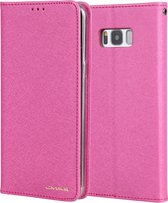 Voor Galaxy S8 CMai2 zijde textuur horizontale flip lederen tas met houder & kaartsleuven & fotolijst & portemonnee (rose rood)
