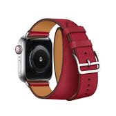 Voor Apple Watch 3/2/1 generatie 42mm universele lederen dubbele lusriem (rood)