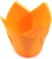 50 stks / set tulp vorm olie hittebestendige cake paper cup (oranje)