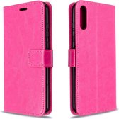 Voor Huawei Enjoy 10E Crazy Horse Texture Horizontaal Flip Leren Case met Houder & Kaartsleuven & Portemonnee & Fotolijst (Rose)