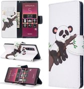 Voor Sony Xperia 5 / XZ5 Gekleurd Tekeningpatroon Horizontaal Flip Leren Case met Houder & Kaartsleuven & Portemonnee (Tree Panda)