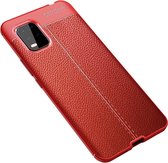 Voor Geschikt voor Xiaomi 10 Lite Litchi Texture TPU schokbestendige hoes (rood)