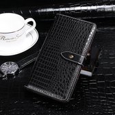 Voor Alcatel 3X (2019) idewei Crocodile Texture Horizontal Flip Leather Case met houder & kaartsleuven & portemonnee (zwart)