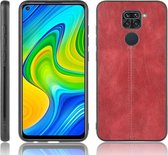 Voor Xiaomi Redmi Note 9 / Redmi 10X 4G Schokbestendig Naaien Koe Patroon Skin PC + PU + TPU Case (Rood)