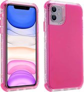 Voor iPhone 12 Max / 12 Pro 3 in 1 Dreamland PC + TPU effen kleur transparante rand beschermhoes (roze)