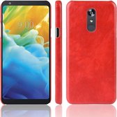 Schokbestendig Litchi Texture PC + PU-hoesje voor LG Stylo 5 (rood)