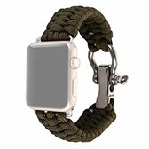 Voor Apple Watch Series 5 & 4 40 mm / 3 & 2 & 1 38 mm Paraplukoord Nylon gevlochten riem (groen)