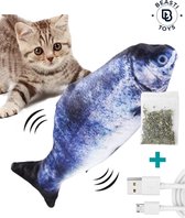Beasti Toys Kattenspeelgoed bewegende elektrisch vis  - robot vis - USB oplaadbaar - Kattenspeeltje - Speelgoed Katten - Interactief - Actief & Blije Kat - Kattenspeeltjes - Zakje Catnip - Fo