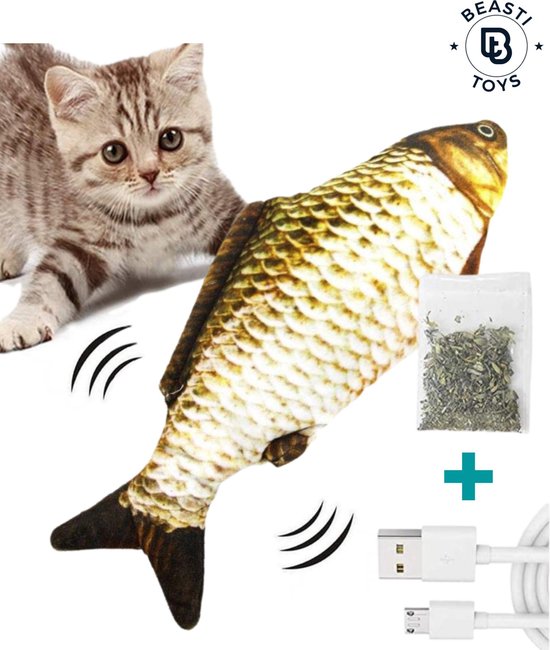 Beasti Toys elektronisch bewegende vis met kattenkruid – Catnip -  Kattenkruid -... | bol.com