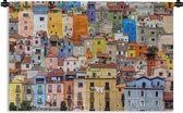 Tapisserie Sardaigne - Les maisons colorées de Sardaigne Tapisserie coton 180x120 cm - Tapisserie avec photo XXL / Groot format!