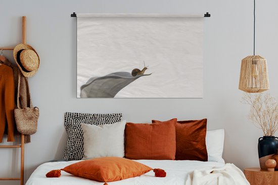 Tapisserie Forest Life - Petit escargot sur lys Tapisserie coton 120x80 cm - Tapisserie avec photo