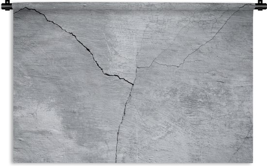 Wandkleed Betonnen structuur - Grijze betonnen structuur met een scheur Wandkleed katoen 60x40 cm - Wandtapijt met foto