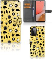 Téléphone Portable Couverture Standing pour Samsung Galaxy A72 Coque Punk Jaune
