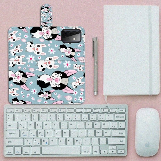 Tenphone Etui Coque pour Samsung Galaxy A72 Portefeuille Chiens