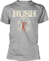Rush Heren Tshirt -S- American Tour 1977 Grijs