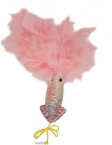 Happy pet mermaid inktvis met veren roze - 26x11x3cm - 1 stuks