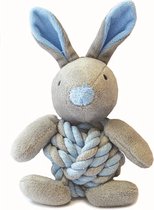 Little rascals knottie bunny touwbal konijn blauw - 20x15x8 cm - 1 stuks