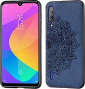 ReliÃ«f Mandala-patroon Magnetische pc + TPU + stoffen schokbestendige hoes voor Xiaomi Mi CC9e / A3, met draagkoord (blauw)