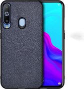 Schokbestendige doek textuur pc + tpu beschermhoes voor Galaxy A60 (blauw)