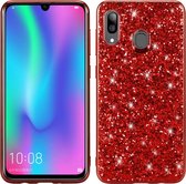 Glittery poeder schokbestendig TPU-hoesje voor Galaxy A30 (rood)