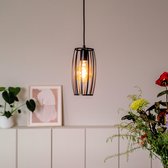 Hanglamp Maya - inclusief LED lamp met helder glas - dimbaar - industrieel - zwart