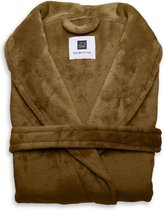 Heerlijk Zachte Unisex Fleece Badjas Lang Model Cognac Bruin | S | Comfortabel En Luxe | Met Ceintuur, Zakken En Kraag