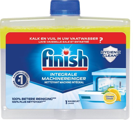 FINISH Nettoyant pour lave-vaisselle Lemon 100% Clean - 2 x 250ML | bol