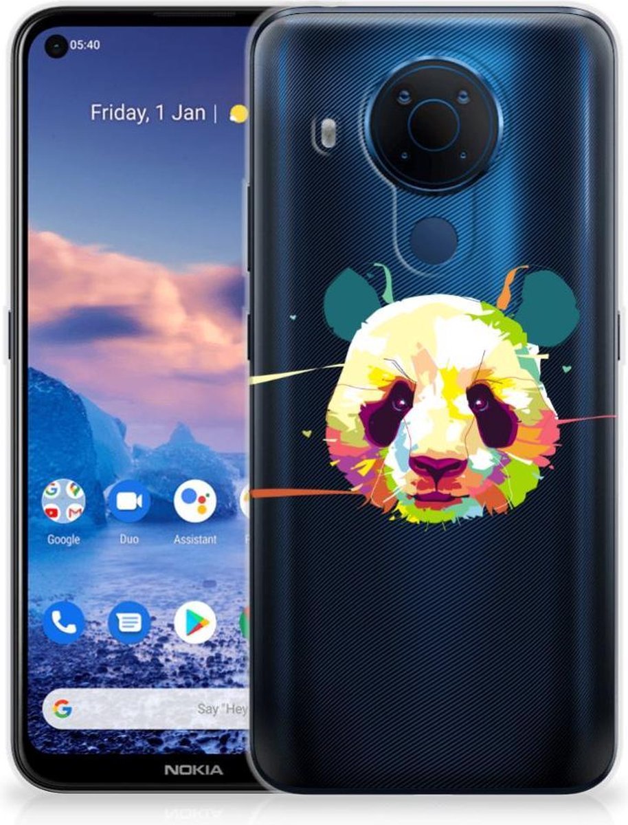 Nokia 5.4 Telefoonhoesje met Naam Panda Color