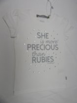 rumbl , meisje , t-shirt korte mouw , off white , met tekst ,  104/ 110 of 4/ 5 jaar