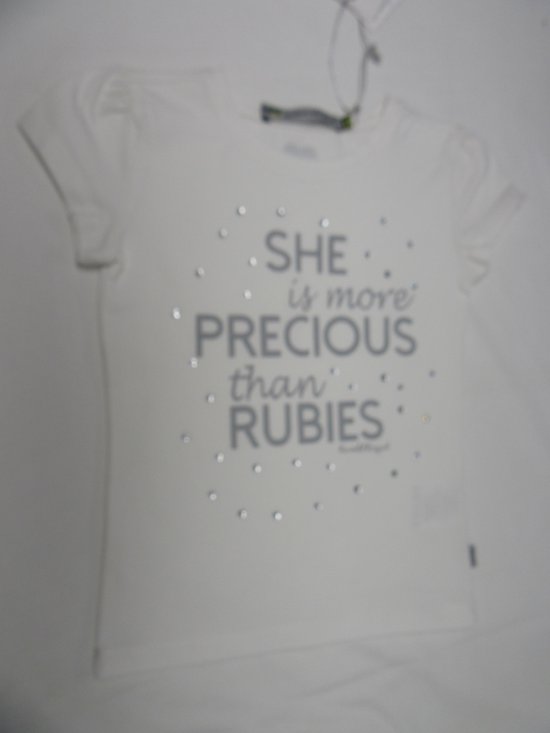 rumbl, fille, t-shirt à manches courtes, blanc cassé, avec texte, 104/110 ou 4/5 ans