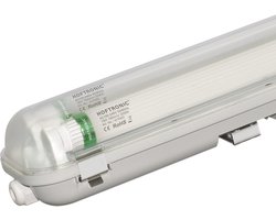 LED TL armatuur 120cm dubbel - T8 (G13) - 36 Watt 5760 lumen (160lm/W) - 3000K warm wit (830) - Koppelbaar - Flikkervrij - IP65 waterdicht - LED TL Lamp