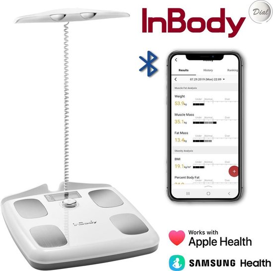 InBody Dial H20B - smart weegschaal met vet/spier meting - lichaamsanalyse  - Bluetooth... | bol.com