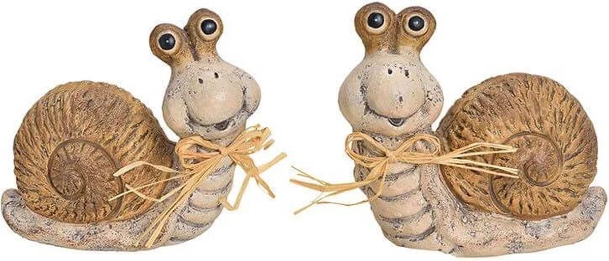 Slakken Duo - paasdecoratie - beelden gemaakt van klei