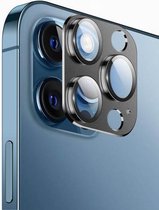 Camera Lens Glass Protector Geschikt voor: Apple iPhone 12 Pro - Zwart | Full Cover Camera lens screenprotector - Tempered Glass - Zwart