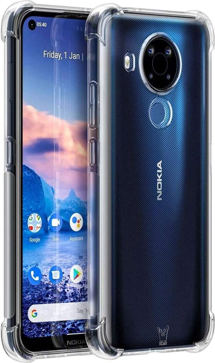 Hoesje geschikt voor Nokia 5.4 - Transparant Shock Proof Case