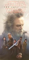 Star Wars Canvas Schilderij 'The Last Jedi' - 60x90 cm -  Op Houten Frame - Star wars Lightsaber - Luke Skywalker - Grijs