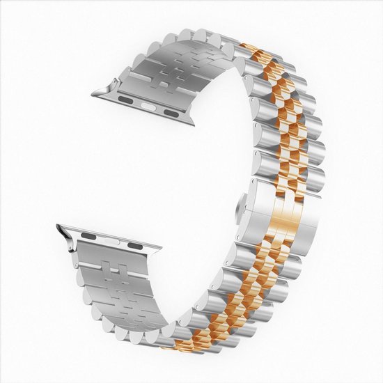 Argent or rose Apple Watch Series 1, 2, 3, 4, 5, 6 et SE bracelet de montre smartwatch métal cinq maillons 44 mm