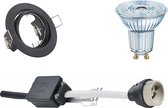 OSRAM - LED Spot Set - Parathom PAR16 927 36D - GU10 Fitting - Dimbaar - Inbouw Rond - Mat Zwart - 3.7W - Warm Wit 2700K - Kantelbaar Ø83mm