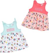 Disney Minnie Mouse baby zomer jurk- set van 2 - roze + mintgroen - maat 74 (12 maanden)