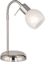 LED Tafellamp - Nitron Besina - E14 Fitting - Flexibele Arm - Rond - Mat Nikkel - Aluminium