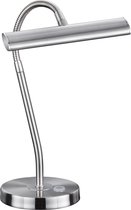 LED Tafellamp - Nitron Curty - 4W - Warm Wit 3000K - Dimbaar - Rond - Mat Nikkel - Aluminium
