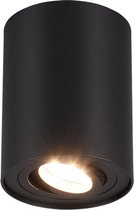 LED Plafondlamp - Plafondverlichting - Nitron Cosmin - GU10 Fitting - 1-lichts - Rond - Mat Zwart - Aluminium