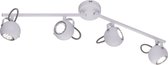 LED Plafondspot - Nitron Bosty - GU10 Fitting - 4-lichts - Rond - Mat Wit - Aluminium